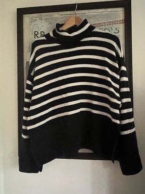 Vintage GAP Navy Blue White 💯 Cotton Oversized 90s Y2K Coastal Nautical Sweater